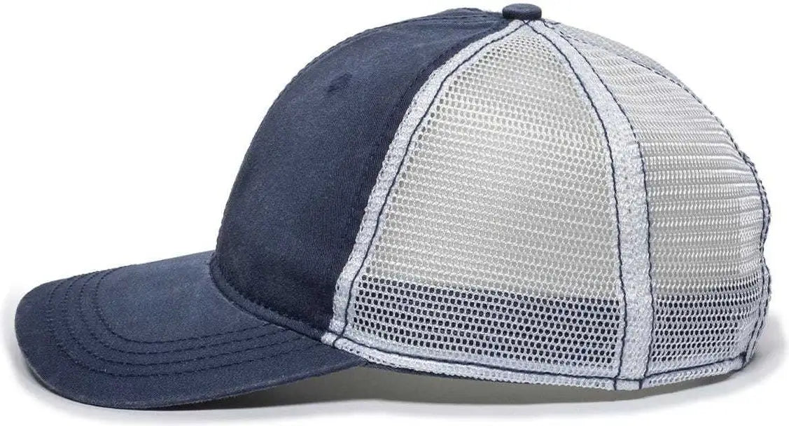 OC Sports PDT-750M Adjustable Mesh Back Cap - Navy White - Navy White / 6 7/8’’ - 7 1/2’’