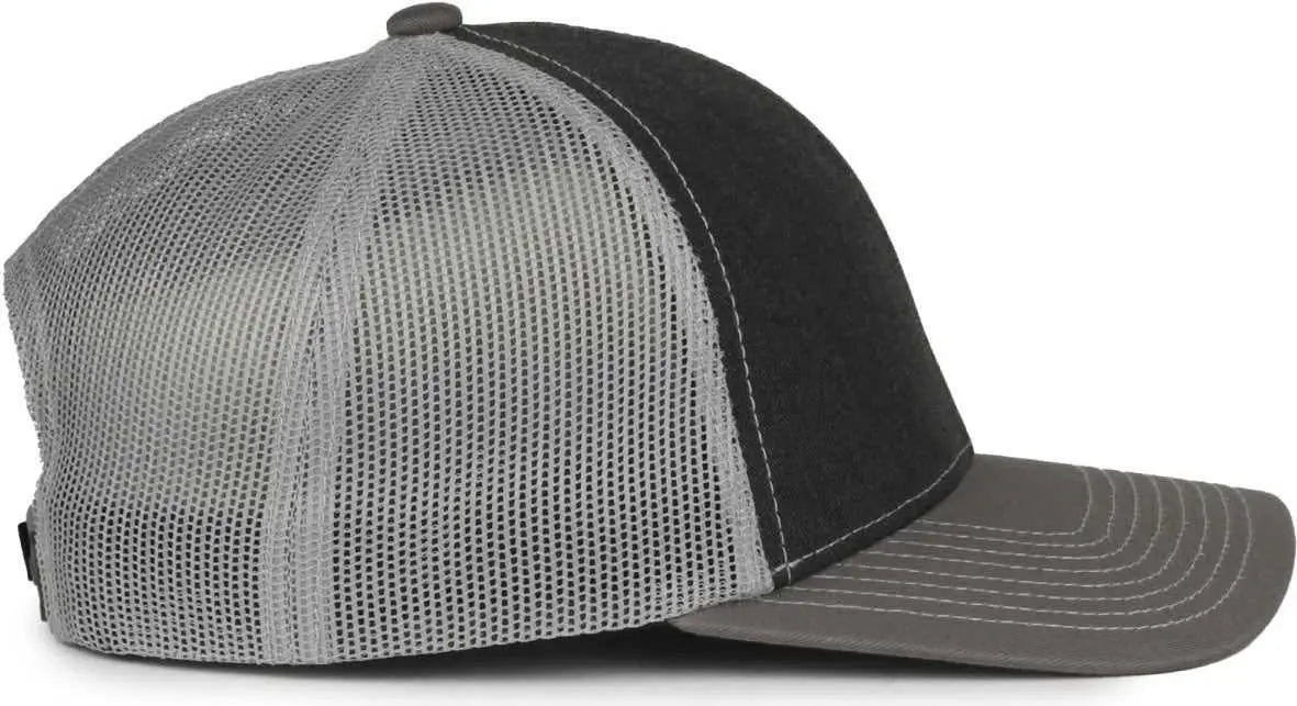 OC Sports PDT20M Pigment Dyed Twill Mesh Back Cap - Black Light Gray Charcoal - Dark Gray / OSFM