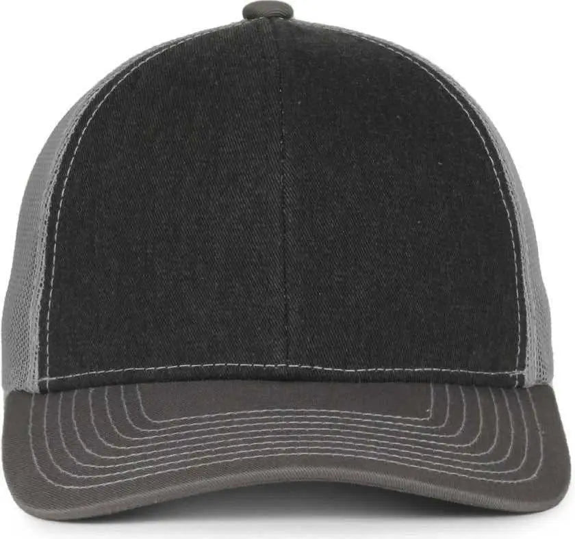 OC Sports PDT20M Pigment Dyed Twill Mesh Back Cap - Black Light Gray Charcoal - Dark Gray / OSFM