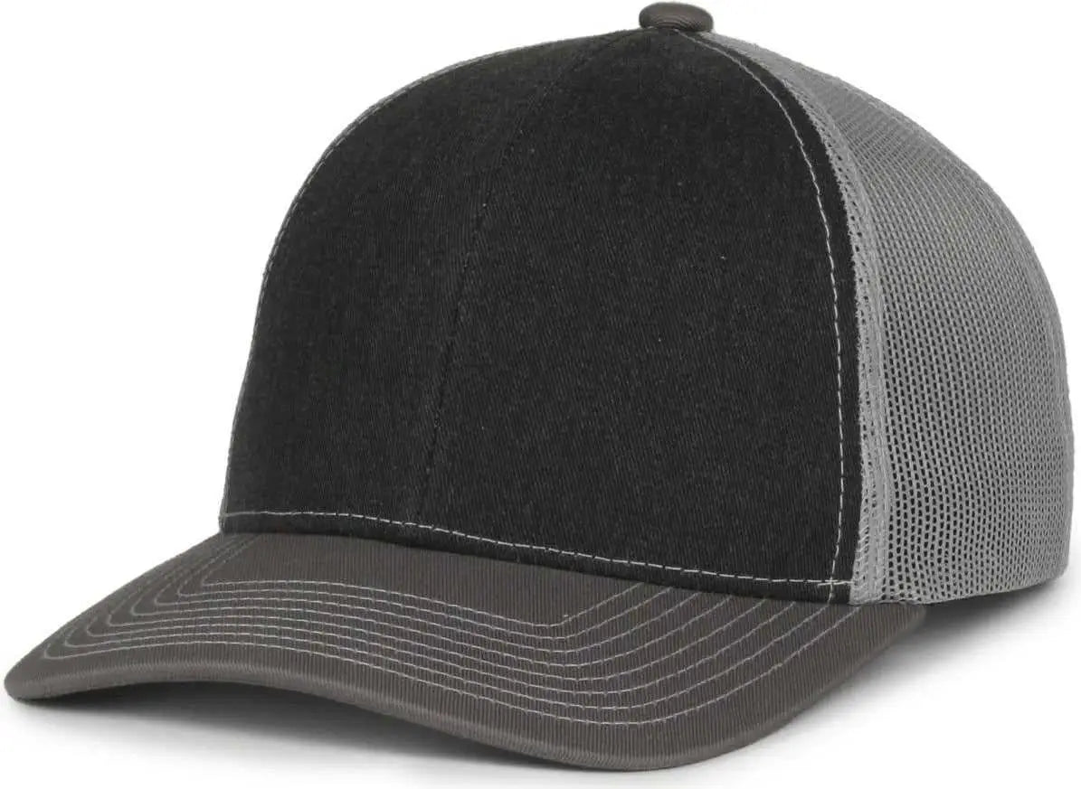 OC Sports PDT20M Pigment Dyed Twill Mesh Back Cap - Black Light Gray Charcoal - Dark Gray / OSFM