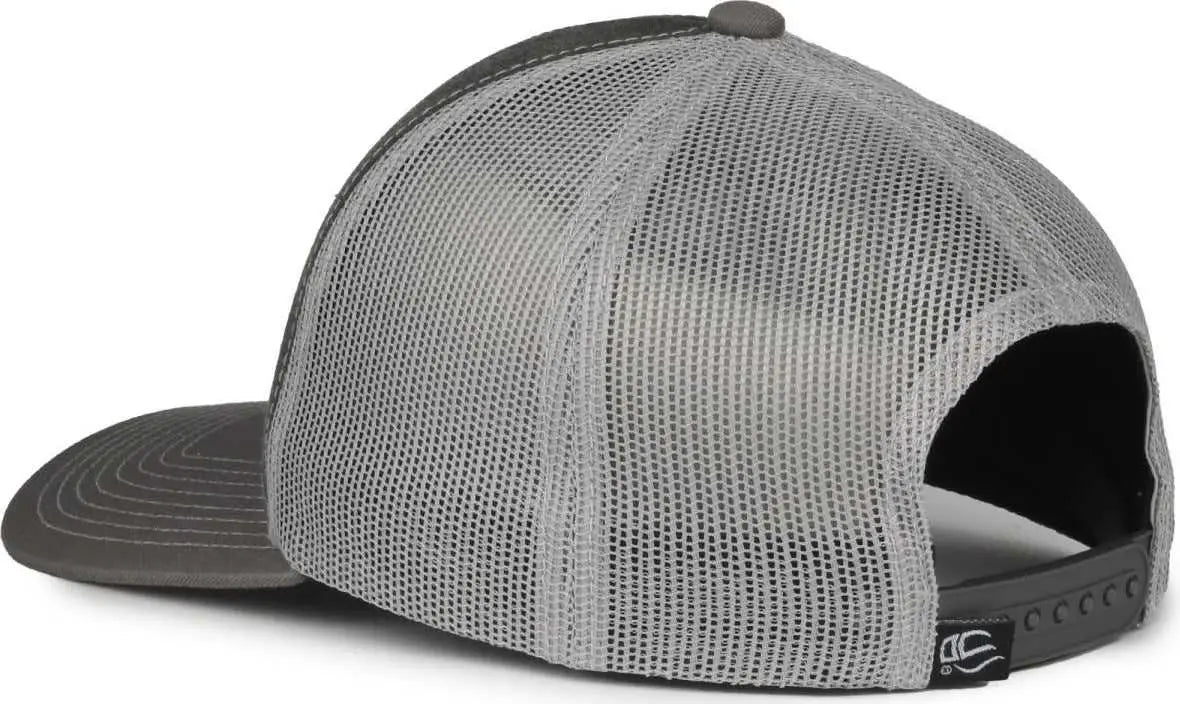 OC Sports PDT20M Pigment Dyed Twill Mesh Back Cap - Black Light Gray Charcoal - Dark Gray / OSFM