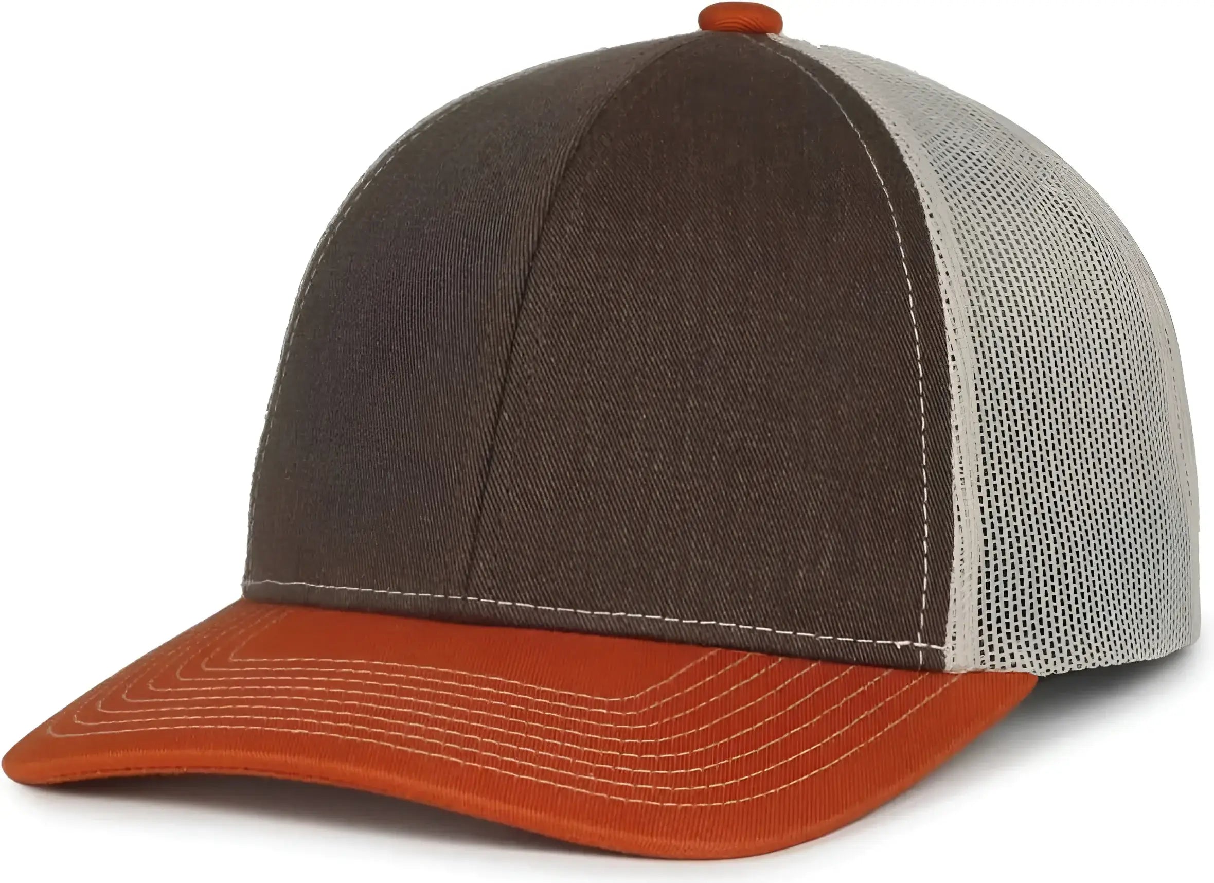 OC Sports PDT20M Pigment Dyed Twill Mesh Back Cap - Brown Putty Orange - Orange / OSFM