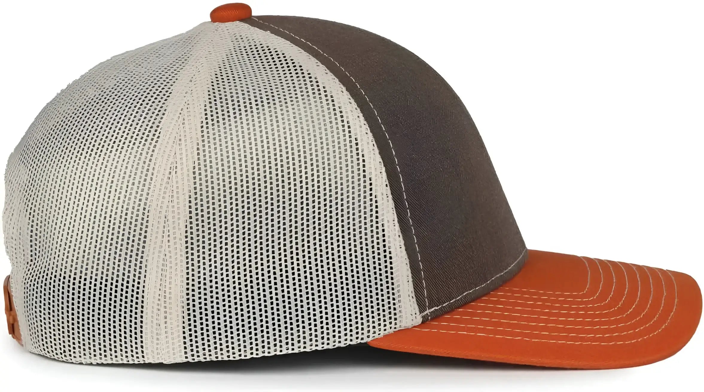 OC Sports PDT20M Pigment Dyed Twill Mesh Back Cap - Brown Putty Orange - Orange / OSFM