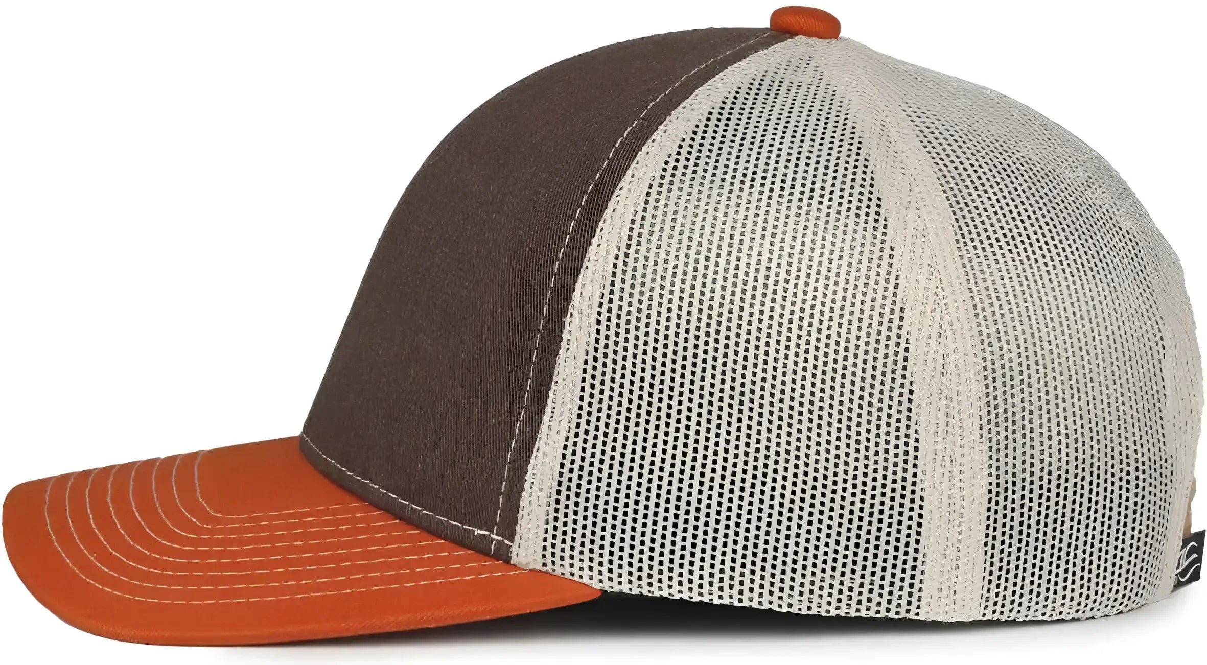 OC Sports PDT20M Pigment Dyed Twill Mesh Back Cap - Brown Putty Orange - Orange / OSFM