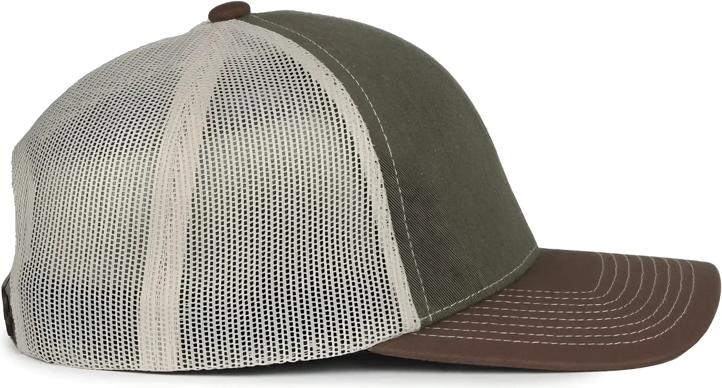 OC Sports PDT20M Pigment Dyed Twill Mesh Back Cap - Olive Putty Brown - Brown / OSFM