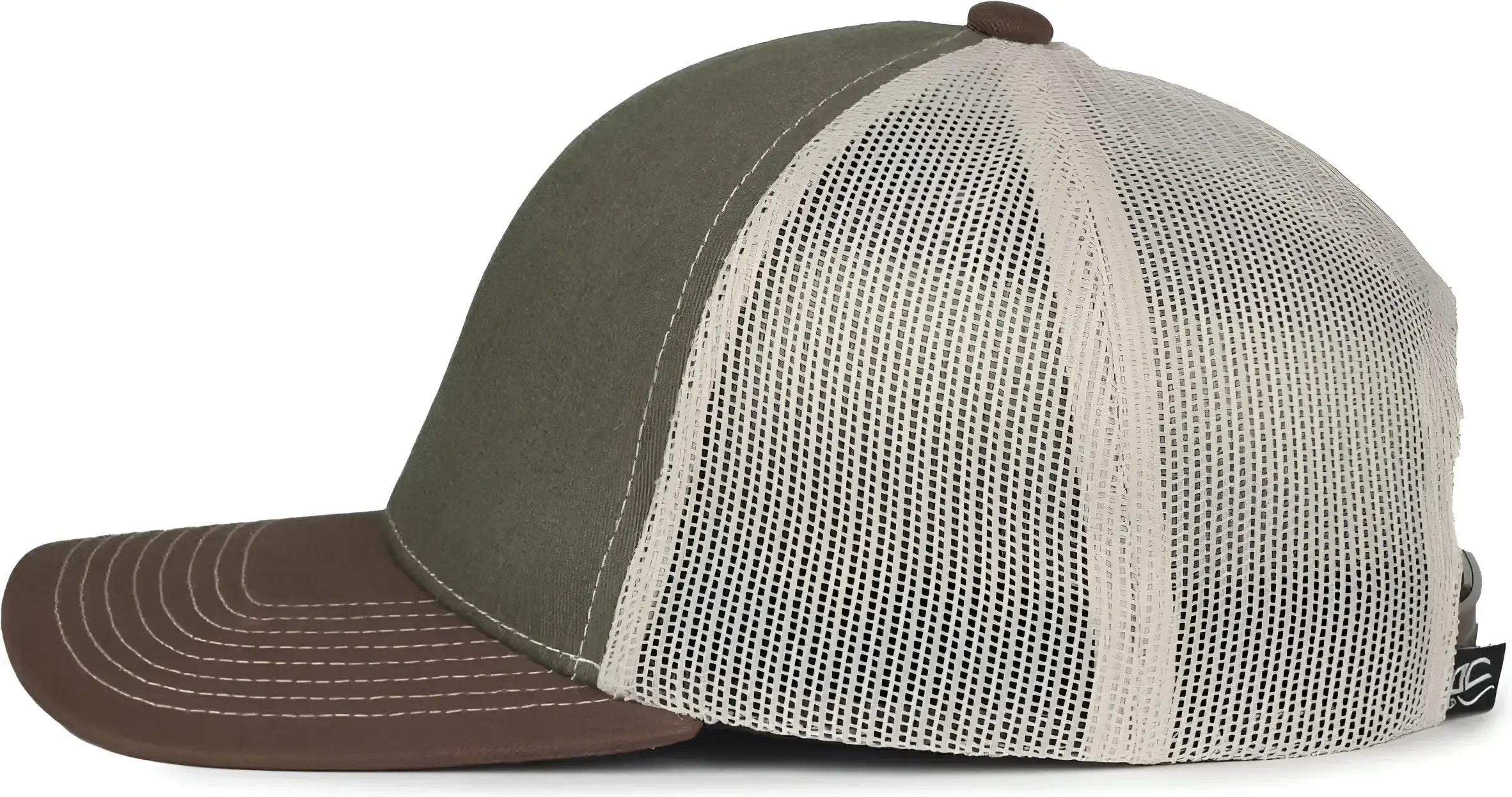 OC Sports PDT20M Pigment Dyed Twill Mesh Back Cap - Olive Putty Brown - Brown / OSFM