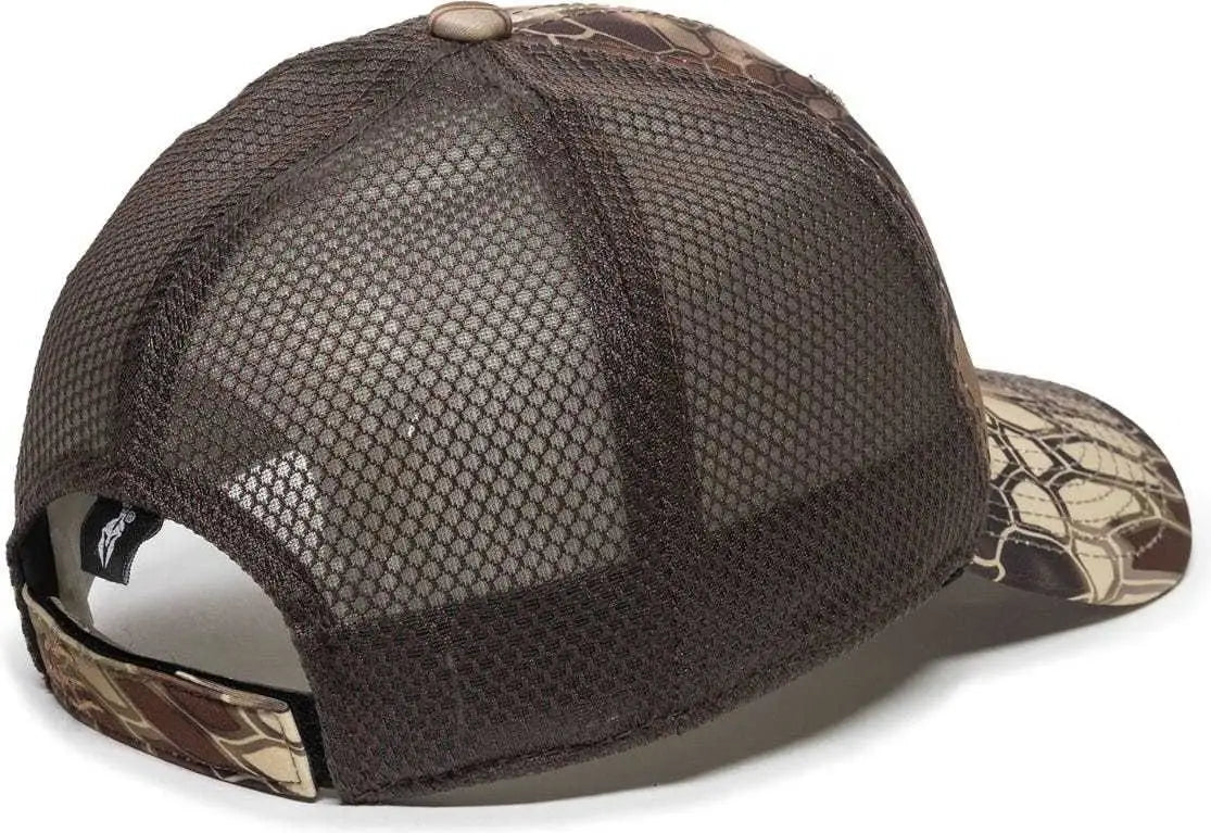 OC Sports PFC-150M Adjustable Mesh Back Cap - Kryptek Highlander Brown - Kryptek Highlander Brown / 6 7/8’’ - 7 1/2’’