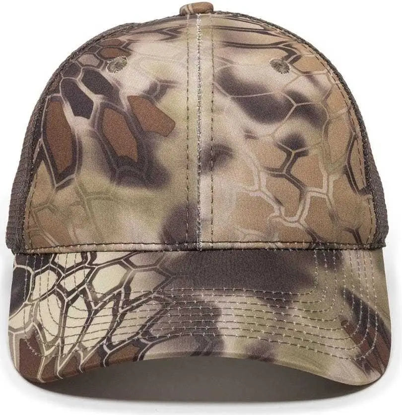 OC Sports PFC-150M Adjustable Mesh Back Cap - Kryptek Highlander Brown - Kryptek Highlander Brown / 6 7/8’’ - 7 1/2’’
