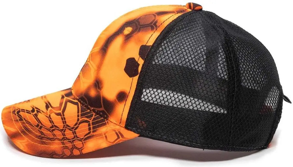 OC Sports PFC-150M Adjustable Mesh Back Cap - Kryptek Inferno Black - Kryptek Inferno Black / 6 7/8’’ - 7 1/2’’