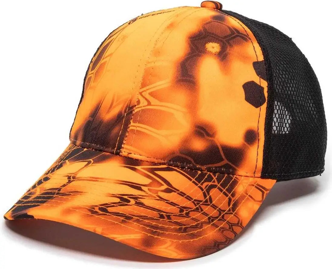 OC Sports PFC-150M Adjustable Mesh Back Cap - Kryptek Inferno Black - Kryptek Inferno Black / 6 7/8’’ - 7 1/2’’