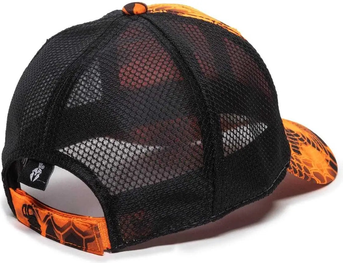 OC Sports PFC-150M Adjustable Mesh Back Cap - Kryptek Inferno Black - Kryptek Inferno Black / 6 7/8’’ - 7 1/2’’