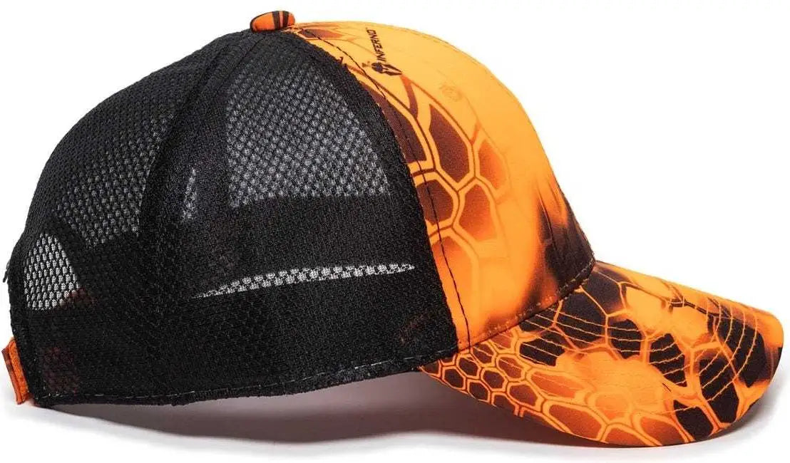 OC Sports PFC-150M Adjustable Mesh Back Cap - Kryptek Inferno Black - Kryptek Inferno Black / 6 7/8’’ - 7 1/2’’