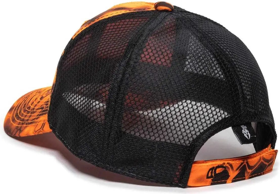OC Sports PFC-150M Adjustable Mesh Back Cap - Kryptek Inferno Black - Kryptek Inferno Black / 6 7/8’’ - 7 1/2’’