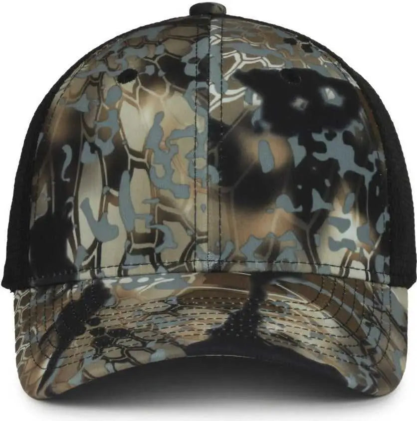 OC Sports PFC-150M Adjustable Mesh Back Cap - Kryptek Obskura Skyfall Black - Kryptek Black / OSFM