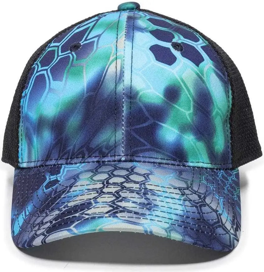 OC Sports PFC-150M Adjustable Mesh Back Cap - Kryptek Pontus Black - Kryptek Pontus Black / 6 7/8’’ - 7 1/2’’