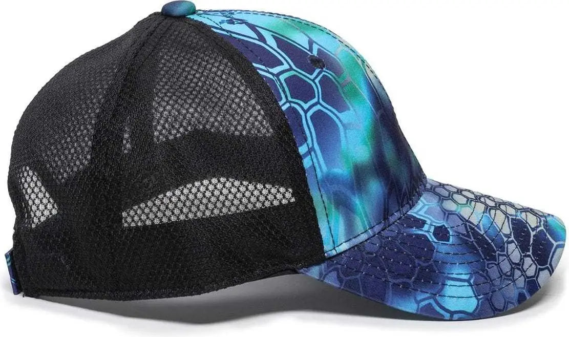 OC Sports PFC-150M Adjustable Mesh Back Cap - Kryptek Pontus Black - Kryptek Pontus Black / 6 7/8’’ - 7 1/2’’