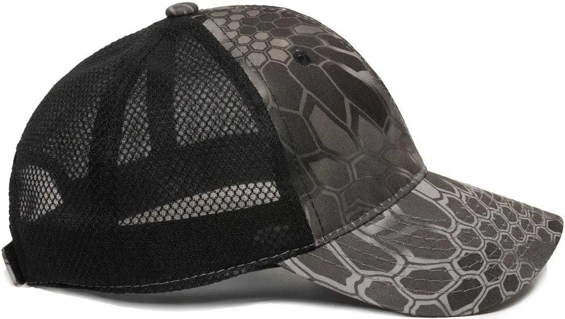 OC Sports PFC-150M Adjustable Mesh Back Cap - Kryptek Raid Black - Kryptek Raid Black / 6 7/8’’ - 7 1/2’’
