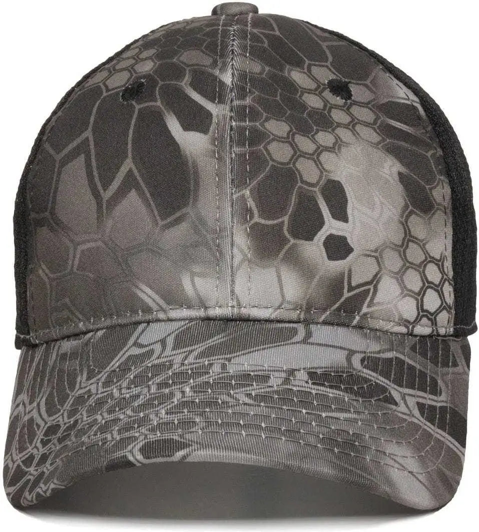 OC Sports PFC-150M Adjustable Mesh Back Cap - Kryptek Raid Black - Kryptek Raid Black / 6 7/8’’ - 7 1/2’’