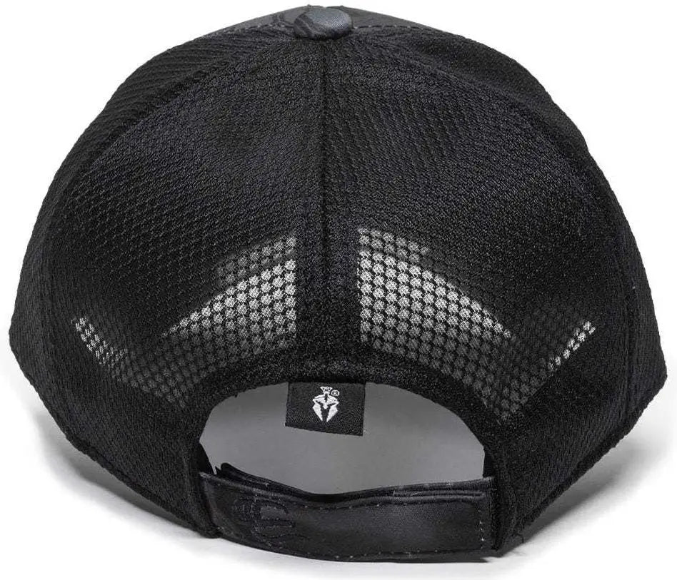 OC Sports PFC-150M Adjustable Mesh Back Cap - Kryptek Typhon Black - Kryptek Typhon Black / 6 7/8’’ - 7 1/2’’