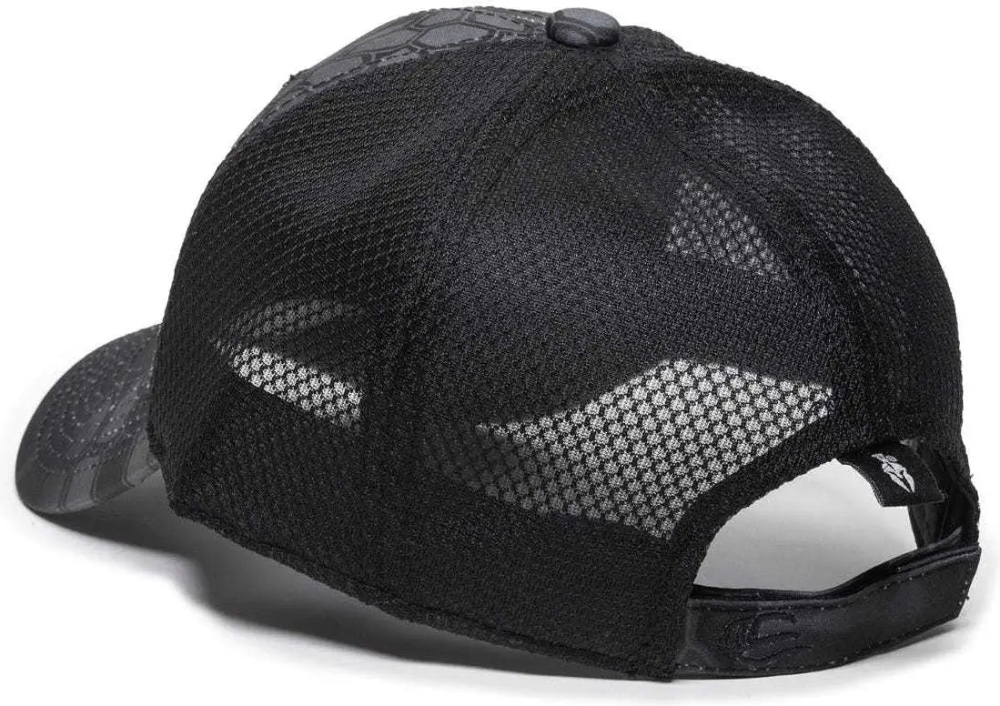 OC Sports PFC-150M Adjustable Mesh Back Cap - Kryptek Typhon Black - Kryptek Typhon Black / 6 7/8’’ - 7 1/2’’