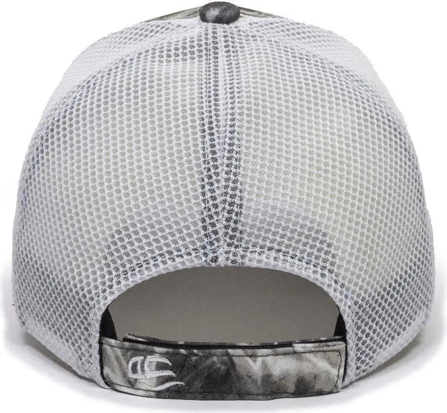 OC Sports PFC-150M Adjustable Mesh Back Cap - Mossy Oak Elements Agua Manta White - Mossy Oak White / OSFM