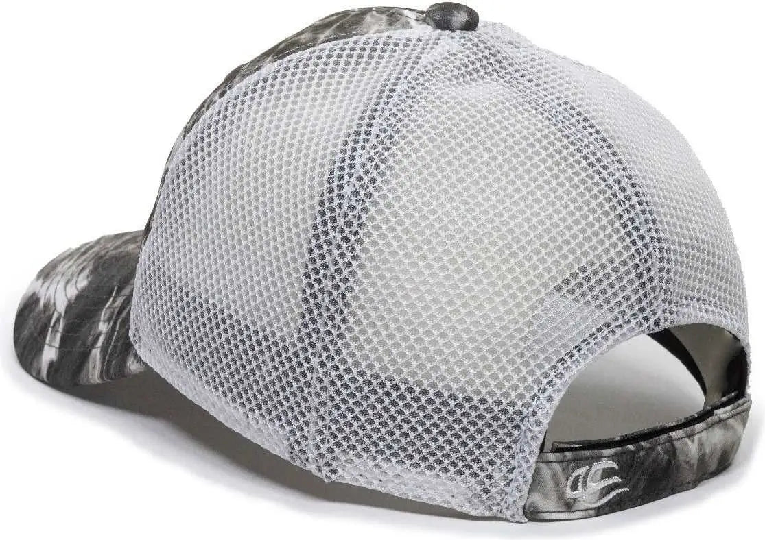 OC Sports PFC-150M Adjustable Mesh Back Cap - Mossy Oak Elements Agua Manta White - Mossy Oak White / OSFM