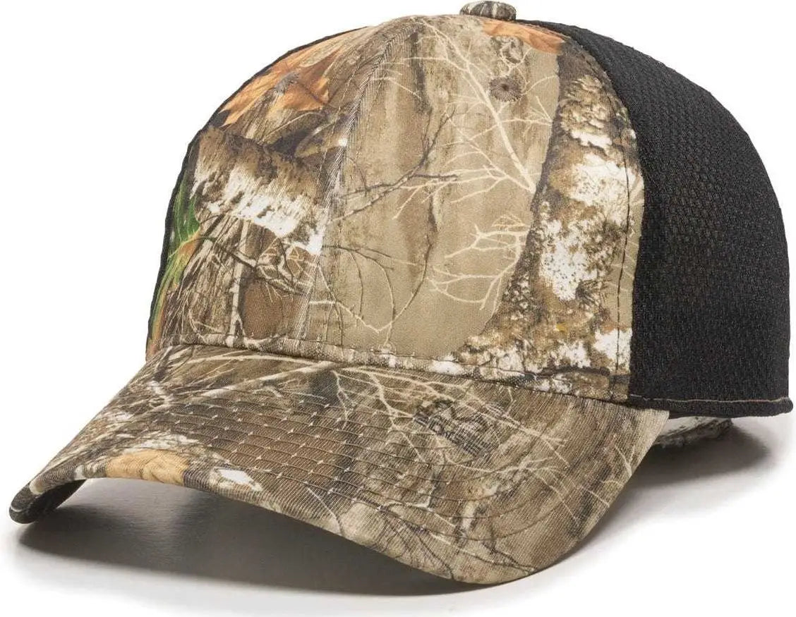 OC Sports PFC-150M Adjustable Mesh Back Cap - Realtree Edge Black - Realtree Edge Black / 6 7/8’’ - 7 1/2’’
