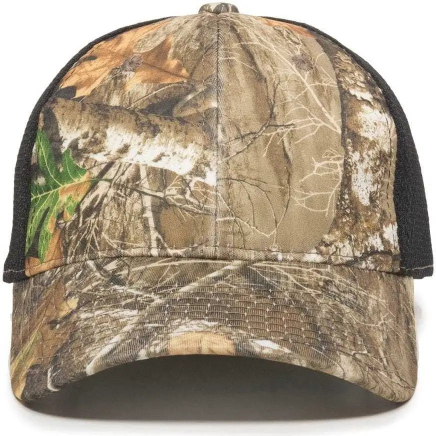 OC Sports PFC-150M Adjustable Mesh Back Cap - Realtree Edge Black - Realtree Edge Black / 6 7/8’’ - 7 1/2’’