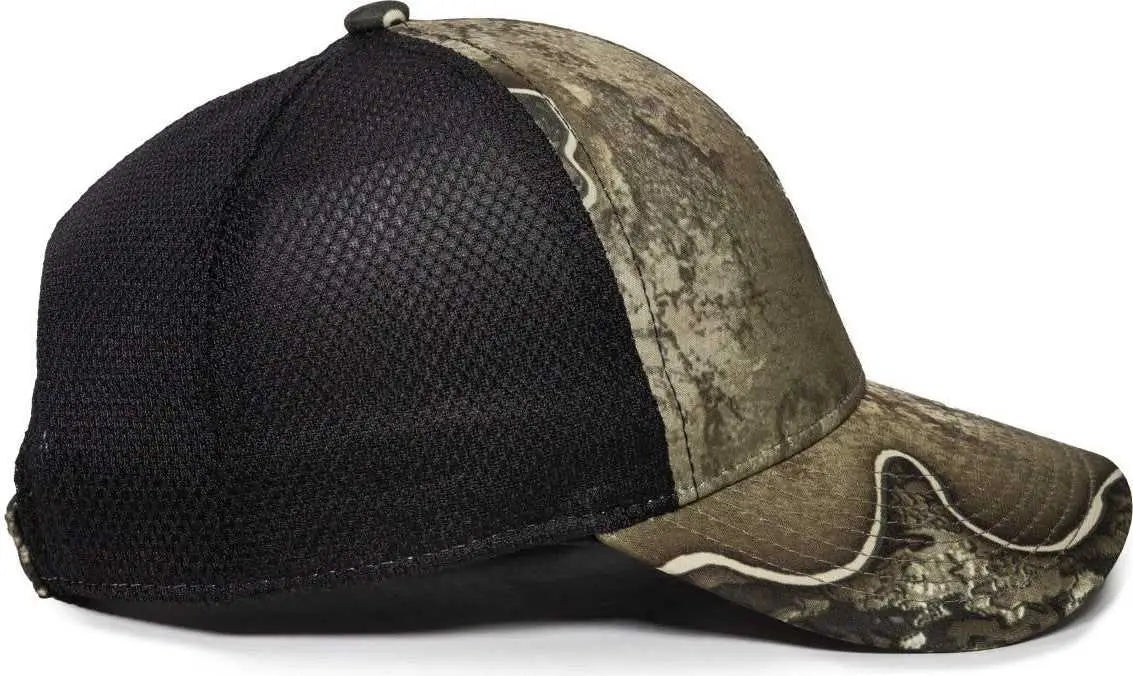 OC Sports PFC-150M Adjustable Mesh Back Cap - Realtree Excape Black - Realtree Black / 6 7/8’’ - 7 1/2’’