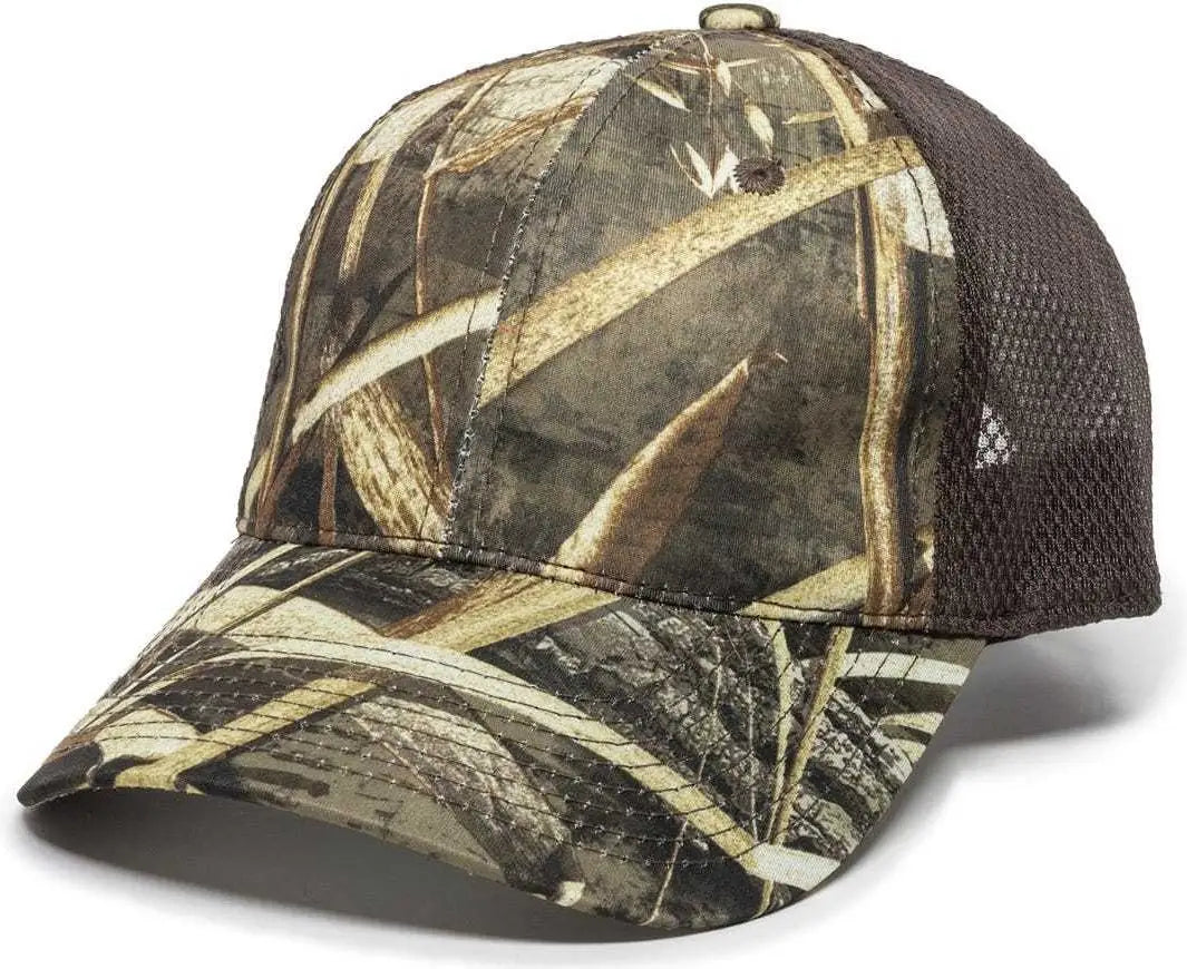 OC Sports PFC-150M Adjustable Mesh Back Cap - Realtree Max-5 Brown - Realtree Brown / 6 7/8’’ - 7 1/2’’