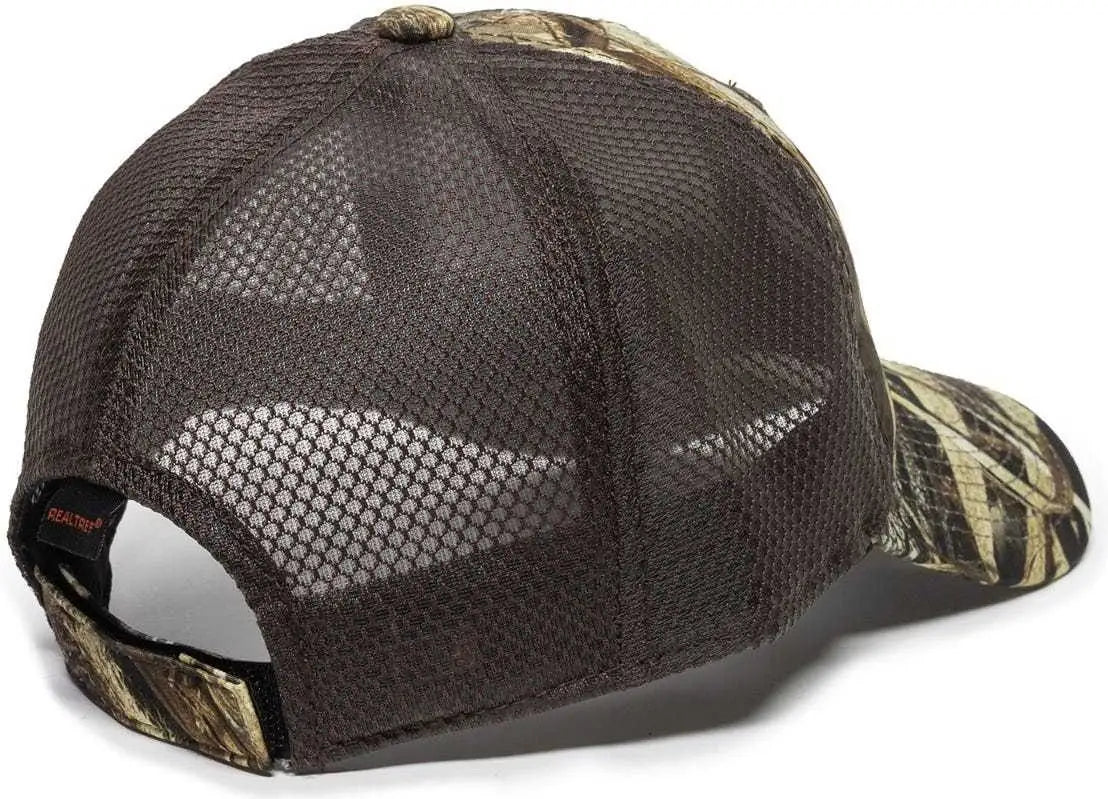 OC Sports PFC-150M Adjustable Mesh Back Cap - Realtree Max-5 Brown - Realtree Brown / 6 7/8’’ - 7 1/2’’