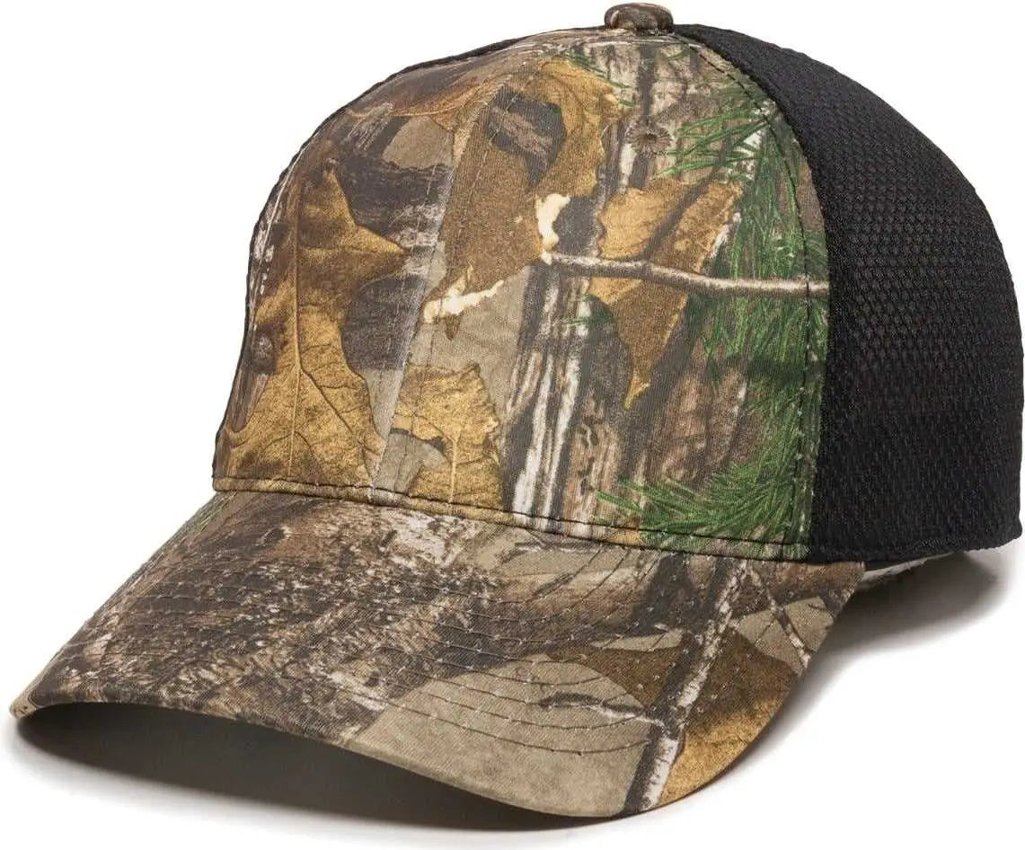 OC Sports PFC-150M Adjustable Mesh Back Cap - Realtree Xtra Black - Realtree Black / Adult