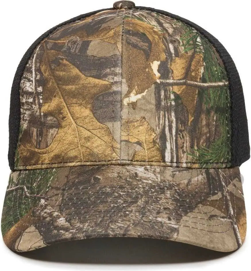 OC Sports PFC-150M Adjustable Mesh Back Cap - Realtree Xtra Black - Realtree Black / Adult