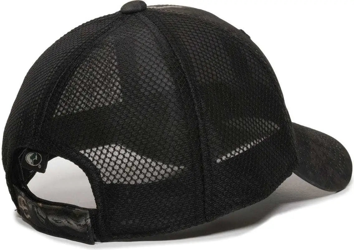 OC Sports PFC150M Performance Camo Mesh-Back Cap - Mossy Oak Break-Up Eclipse Black - Mossy Oak Black / 6 7/8’’ - 7