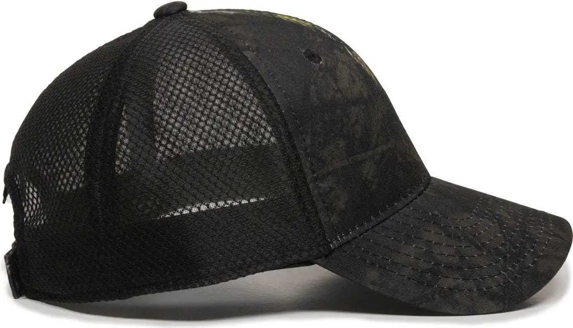 OC Sports PFC150M Performance Camo Mesh-Back Cap - Mossy Oak Break-Up Eclipse Black - Mossy Oak Black / 6 7/8’’ - 7