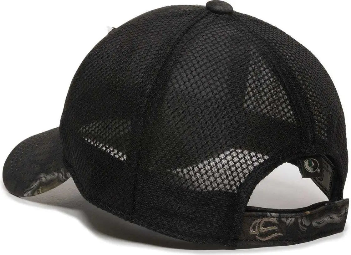 OC Sports PFC150M Performance Camo Mesh-Back Cap - Mossy Oak Break-Up Eclipse Black - Mossy Oak Black / 6 7/8’’ - 7
