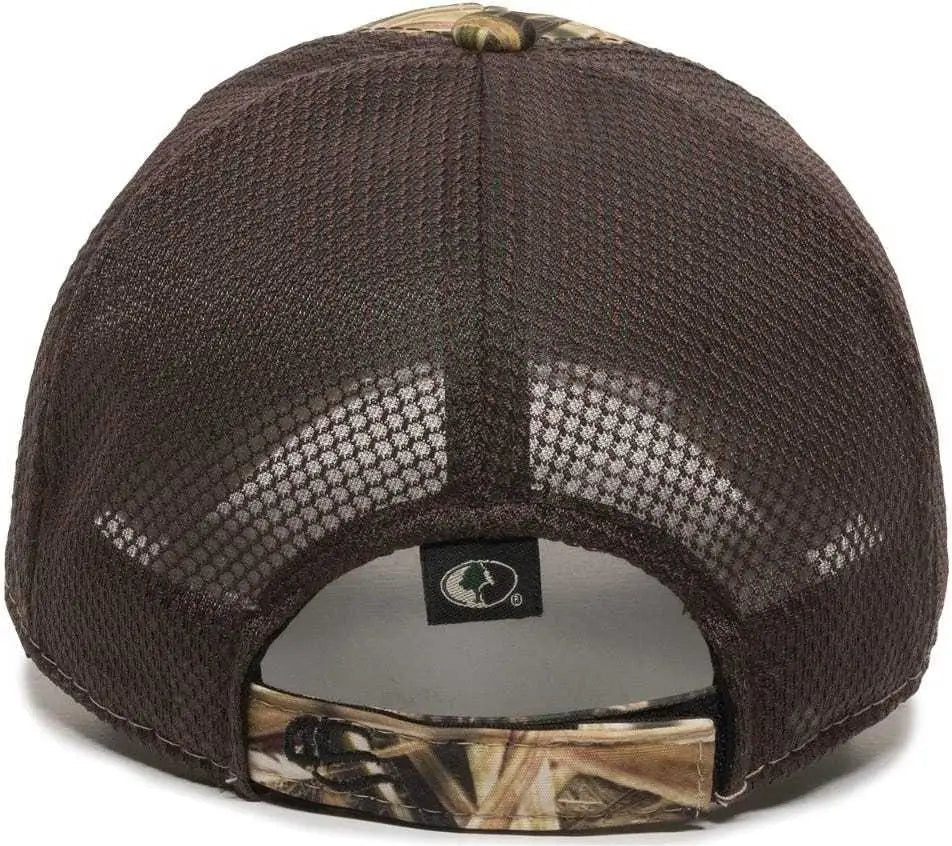 OC Sports PFC150M Performance Camo Mesh-Back Cap - Mossy Oak Shadow Grass Blades Ducks Unlimited Edition Brown - Mossy