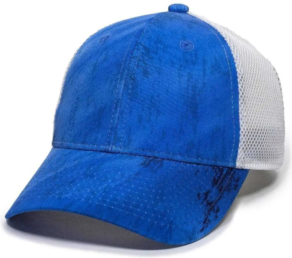 OC Sports PFC150M Performance Camo Mesh-Back Cap - Realtree Fishing Light Blue White - Realtree Blue / 6 7/8’’ - 7 1/2’’