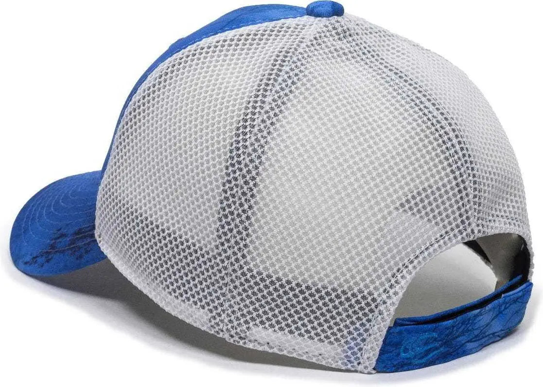 OC Sports PFC150M Performance Camo Mesh-Back Cap - Realtree Fishing Light Blue White - Realtree Blue / 6 7/8’’ - 7 1/2’’