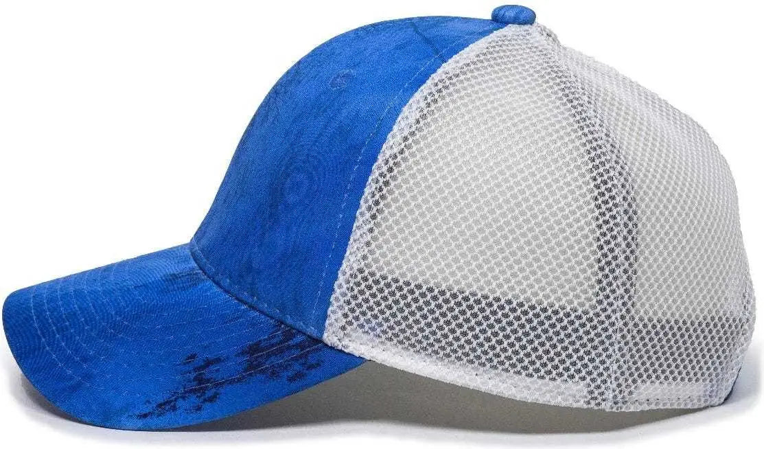OC Sports PFC150M Performance Camo Mesh-Back Cap - Realtree Fishing Light Blue White - Realtree Blue / 6 7/8’’ - 7 1/2’’