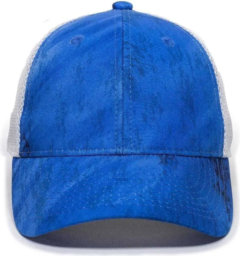 OC Sports PFC150M Performance Camo Mesh-Back Cap - Realtree Fishing Light Blue White - Realtree Blue / 6 7/8’’ - 7 1/2’’