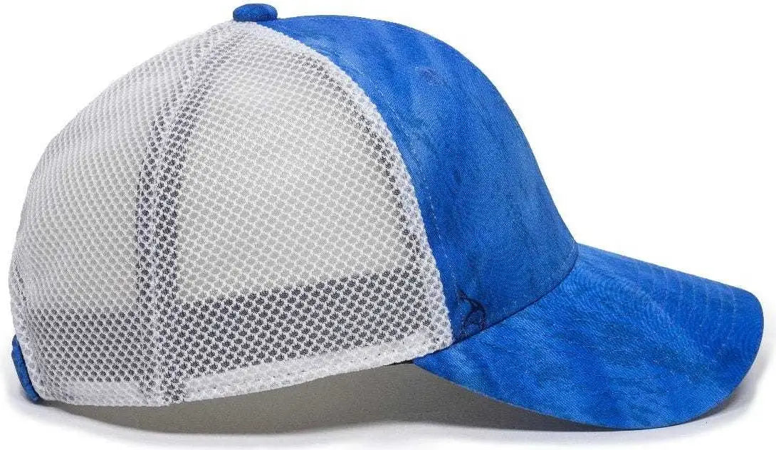 OC Sports PFC150M Performance Camo Mesh-Back Cap - Realtree Fishing Light Blue White - Realtree Blue / 6 7/8’’ - 7 1/2’’