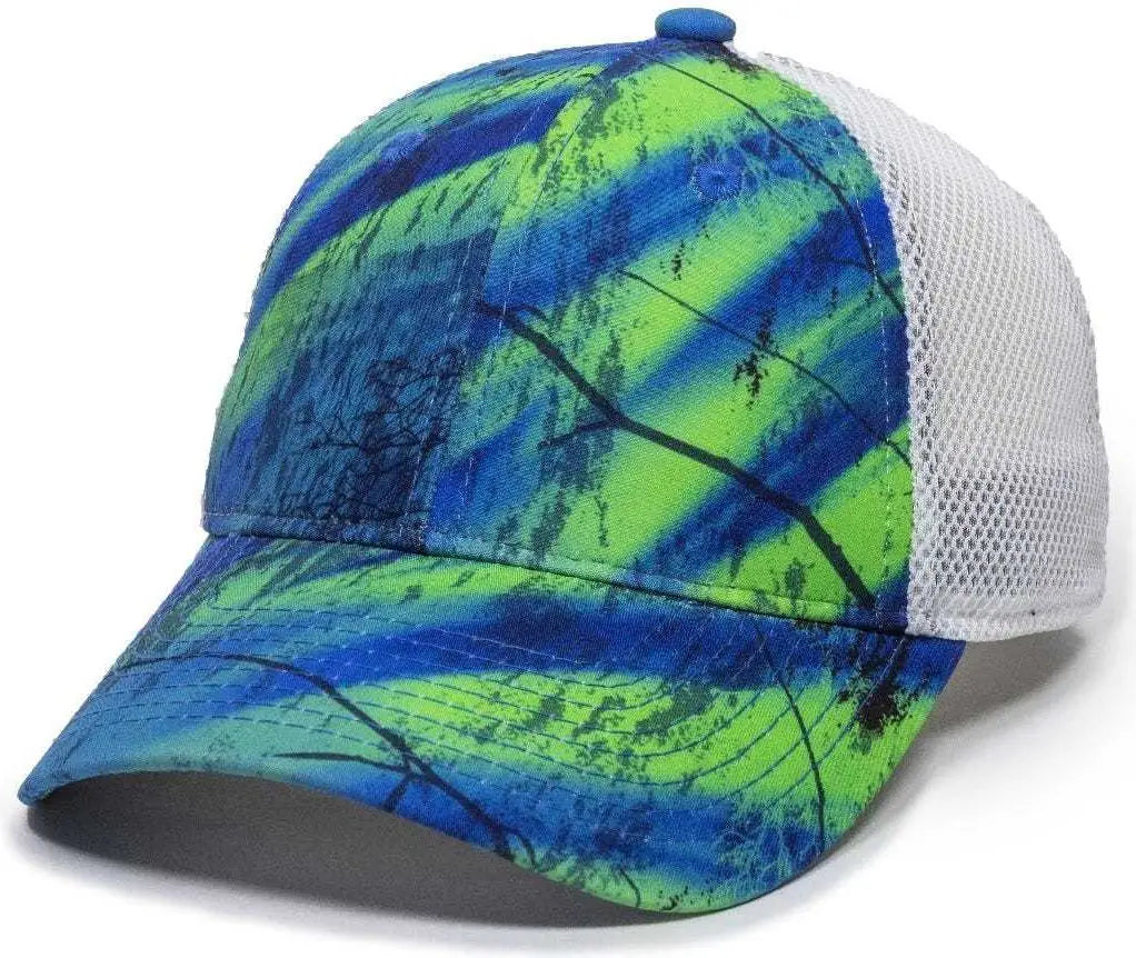 OC Sports PFC150M Performance Camo Mesh-Back Cap - Realtree Splash/ White - Realtree White / 6 7/8’’ - 7 1/2’’