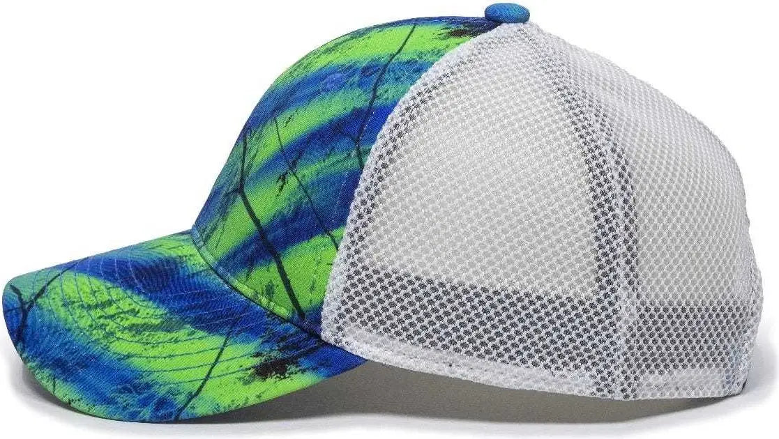 OC Sports PFC150M Performance Camo Mesh-Back Cap - Realtree Splash/ White - Realtree White / 6 7/8’’ - 7 1/2’’