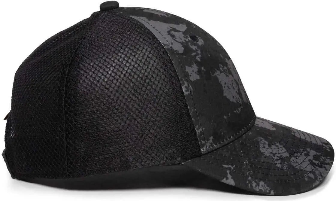 OC Sports PFC150M Performance Camo Mesh-Back Cap - Veil Tac-Black Black - Veil Black / 6 7/8’’ - 7 1/2’’