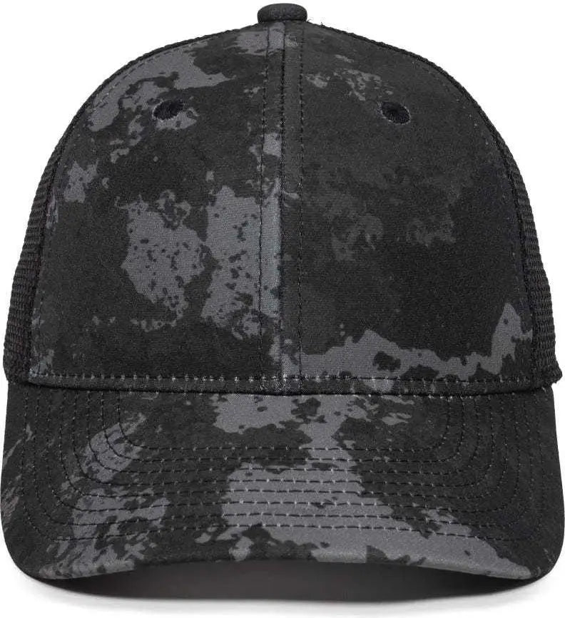 OC Sports PFC150M Performance Camo Mesh-Back Cap - Veil Tac-Black Black - Veil Black / 6 7/8’’ - 7 1/2’’