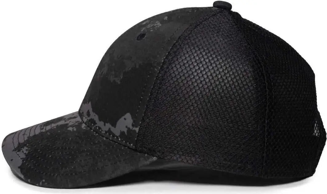 OC Sports PFC150M Performance Camo Mesh-Back Cap - Veil Tac-Black Black - Veil Black / 6 7/8’’ - 7 1/2’’