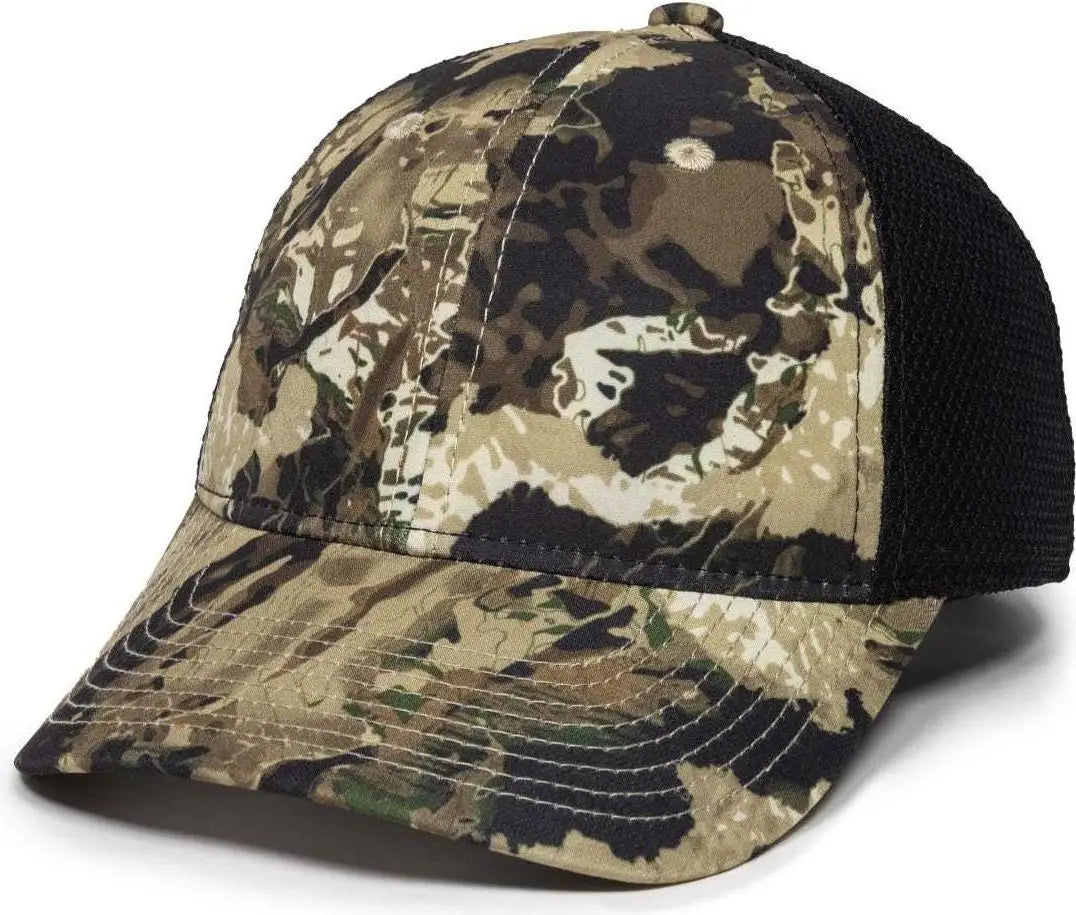 OC Sports PFC150M Performance Camo Mesh-Back Cap - Veil Whitetail Black - Veil White / 6 7/8’’ - 7 1/2’’