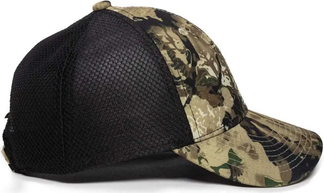 OC Sports PFC150M Performance Camo Mesh-Back Cap - Veil Whitetail Black - Veil White / 6 7/8’’ - 7 1/2’’