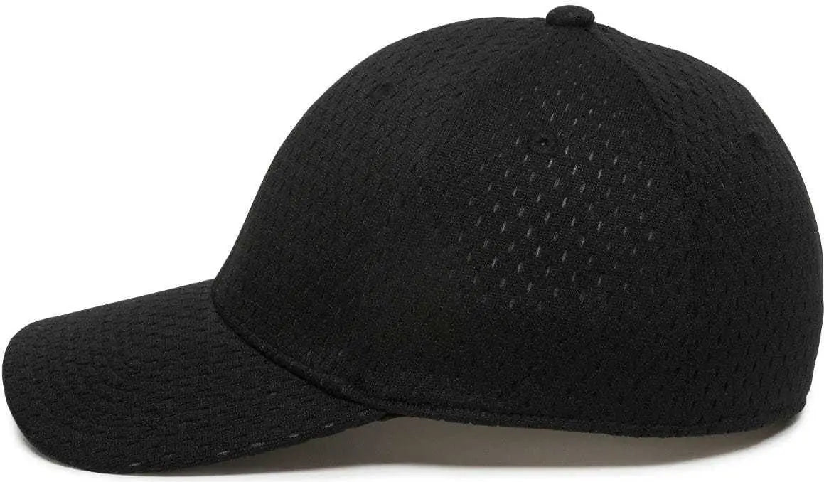 OC Sports PFX-120 Proflex Stretch Fit Mesh Baseball Cap - Black